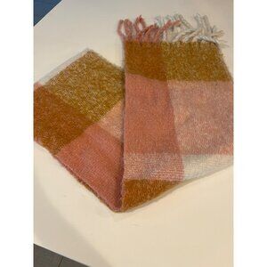 Soft Knitted Color Block Warm Scarf With Fringe Tassels